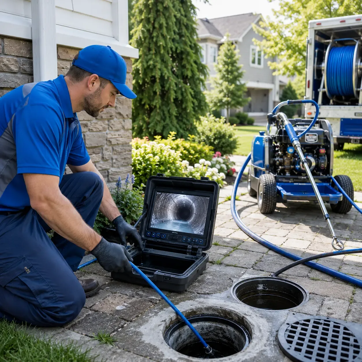 Outdoor drain cleaning professionals serving Center Point, TX